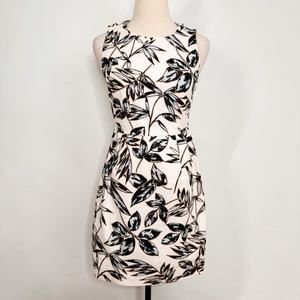NWT J. Crew Leaf Print Sheath Dress White Blue Botanical Preppy Work Size 0
